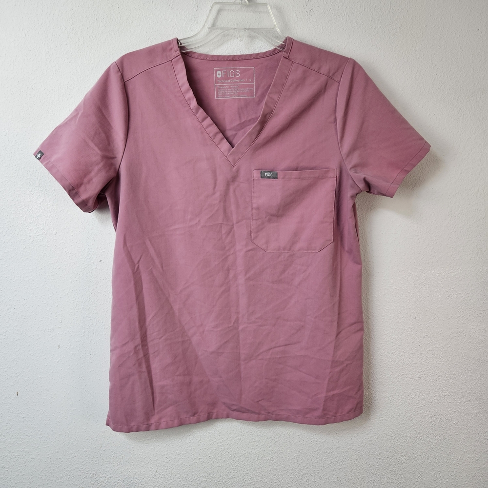 FIGS Technical Collection Women's Scrub Top Pink Catrina Size Small